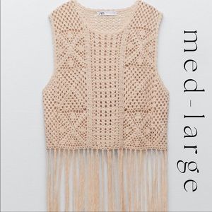 NWT ZARA crocheted top limited edition - blogger fave!!! (Sz M-L)